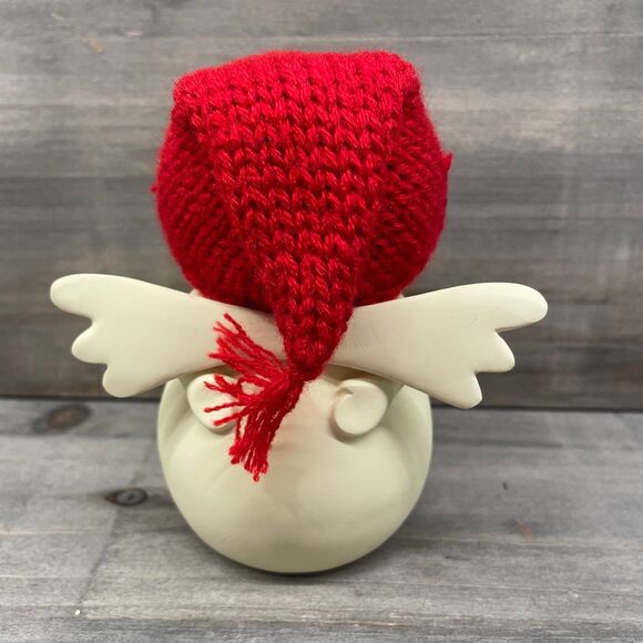 Department 56 Whimsical Snowpinions Angel Snowman in Red Knit Hat Christmas - Picture 4 of 8